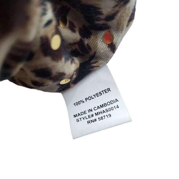 Kim Rogers Lagenlook Sweater Womens Large Black Beige Animal Print Scarf - Picture 6 of 11